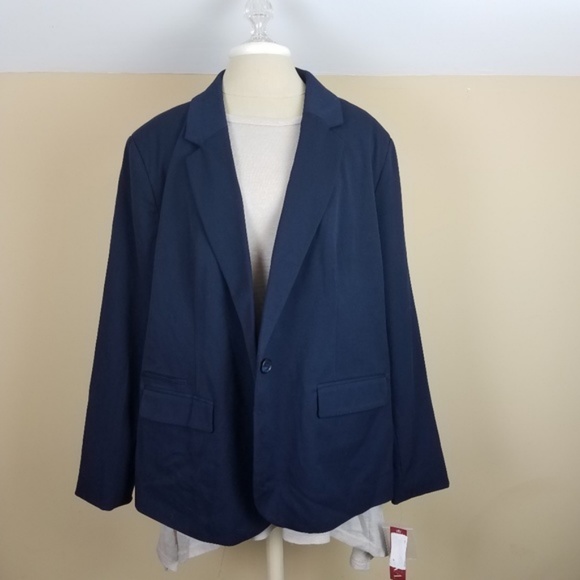 Merona Jackets & Blazers - Merona Plus Size Twill Blazer in Federal Blue